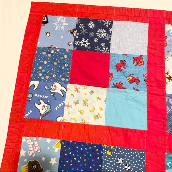 Patchwork Quilt Homemade Smurfs Little Mermaid Clifford - Picture 8 of 16